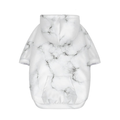 White Grey Smoke Marble Print Dog Zip Up Hoodie