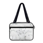 White Grey Smoke Marble Print Double Strap Bible Bag