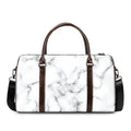White Grey Smoke Marble Print Duffel Bag