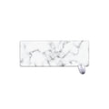 White Grey Smoke Marble Print Extended Mouse Pad