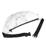White Grey Smoke Marble Print Fanny Pack