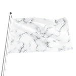 White Grey Smoke Marble Print Flag
