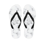 White Grey Smoke Marble Print Flip Flops