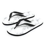 White Grey Smoke Marble Print Flip Flops