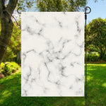 White Grey Smoke Marble Print Garden Flag