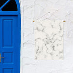 White Grey Smoke Marble Print Garden Flag