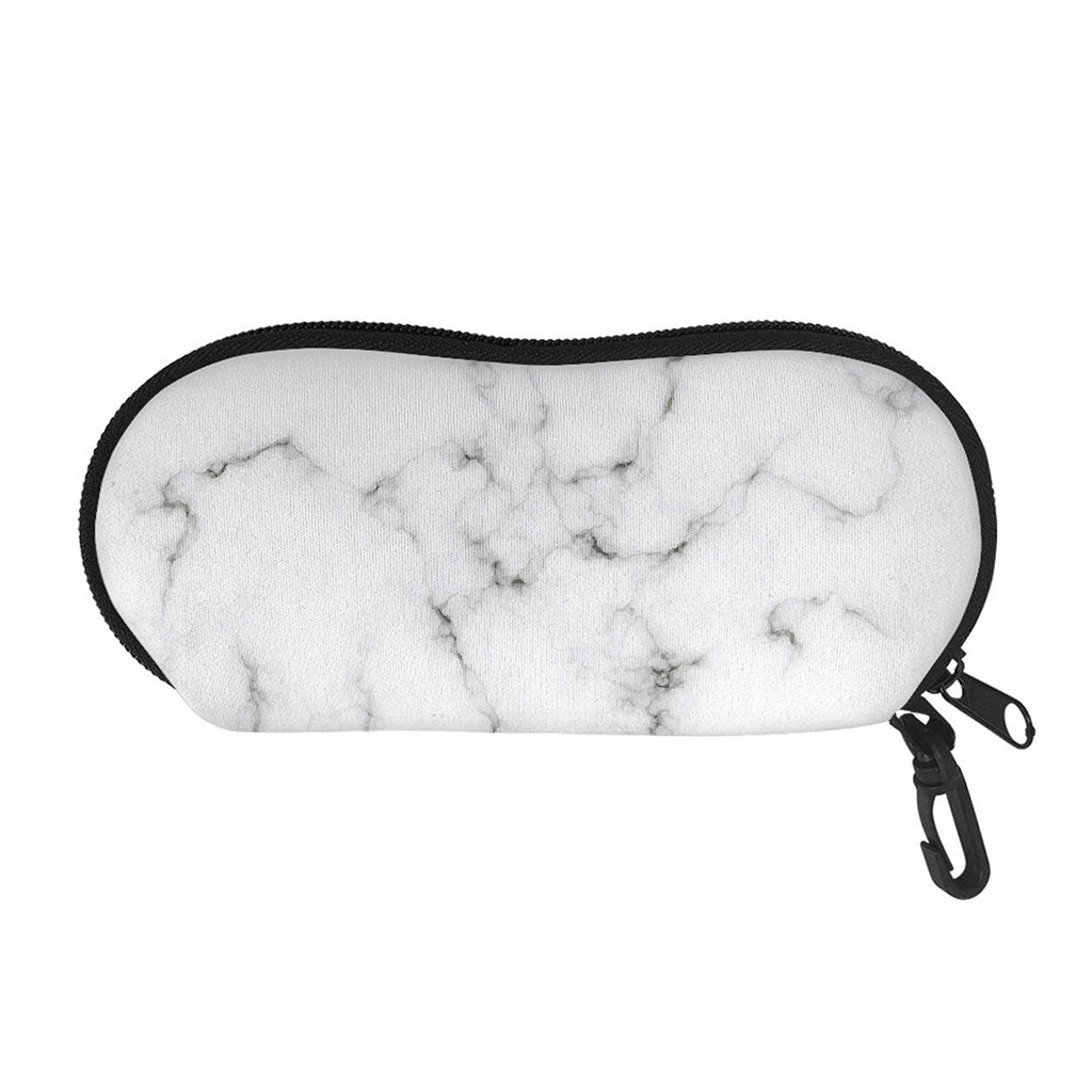 White Grey Smoke Marble Print Glasses Case