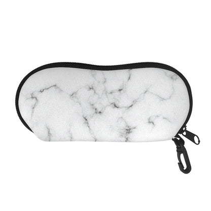 White Grey Smoke Marble Print Glasses Case