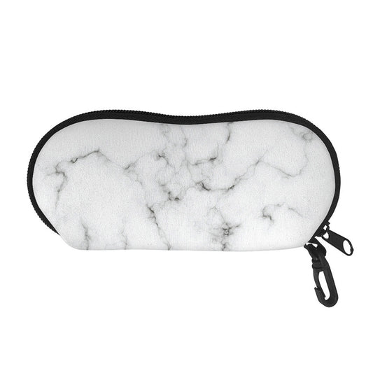 White Grey Smoke Marble Print Glasses Case