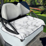 White Grey Smoke Marble Print Golf Cart Seat Cover