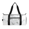 White Grey Smoke Marble Print Gym Bag