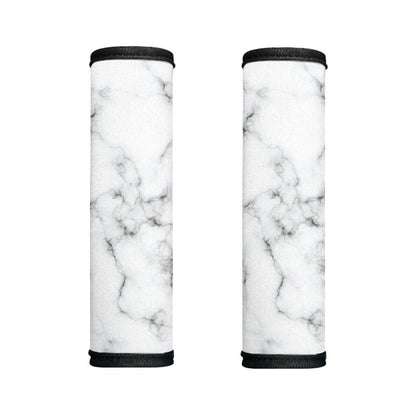White Grey Smoke Marble Print Handle Covers