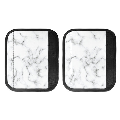 White Grey Smoke Marble Print Handle Covers
