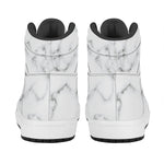 White Grey Smoke Marble Print High Top Leather Sneakers