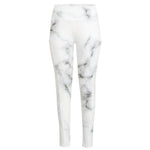White Grey Smoke Marble Print High-Waisted Pocket Leggings