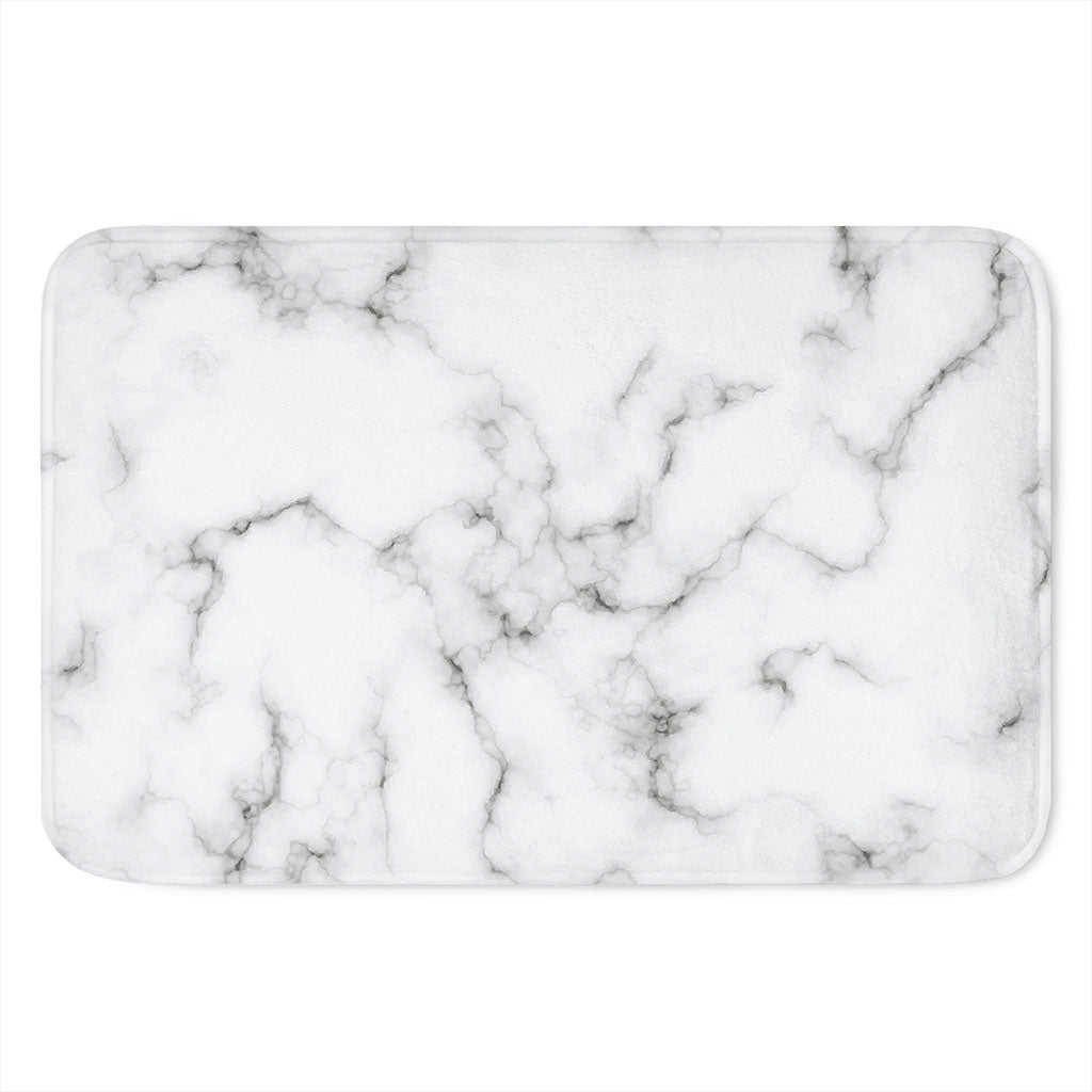 White Grey Smoke Marble Print Indoor Door Mat