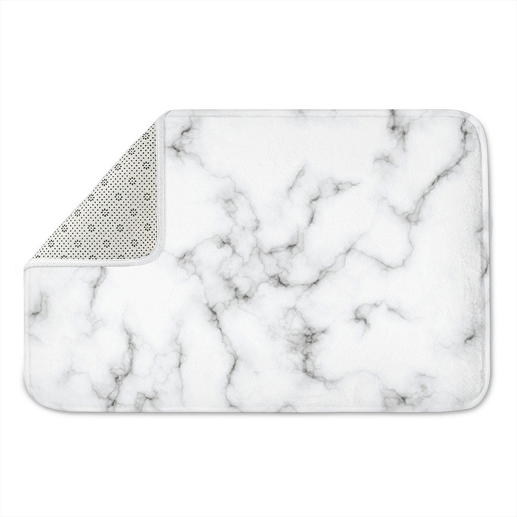 White Grey Smoke Marble Print Indoor Door Mat