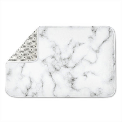 White Grey Smoke Marble Print Indoor Door Mat