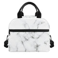 White Grey Smoke Marble Print Insulated Lunch Bag