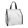 White Grey Smoke Marble Print Insulated Lunch Tote