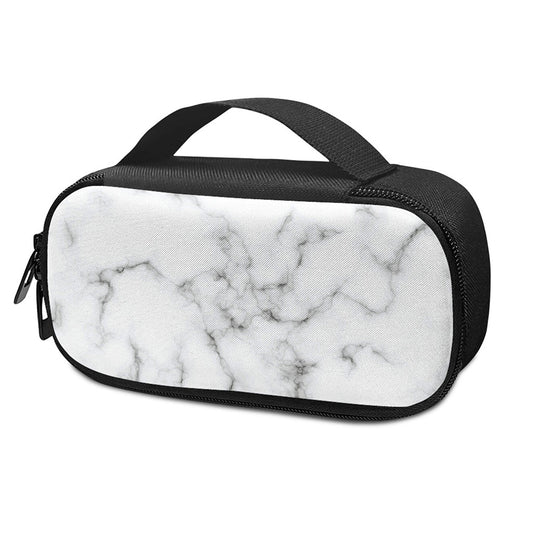 White Grey Smoke Marble Print Insulin Cooler Travel Case