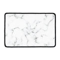 White Grey Smoke Marble Print Kitchen Mat