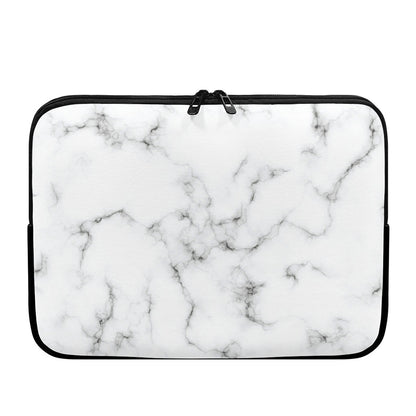White Grey Smoke Marble Print Laptop Sleeve
