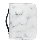 White Grey Smoke Marble Print Leather Bible Cover