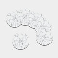 White Grey Smoke Marble Print Leather Coaster Set