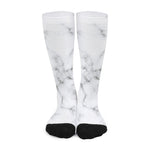 White Grey Smoke Marble Print Long Socks