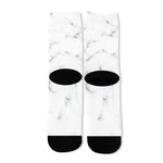 White Grey Smoke Marble Print Long Socks