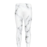 White Grey Smoke Marble Print Men's leggings