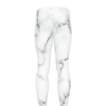 White Grey Smoke Marble Print Men's leggings