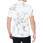 White Grey Smoke Marble Print Men's Shirt