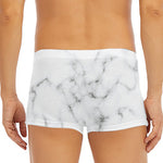 White Grey Smoke Marble Print Men's Short Boxer Briefs