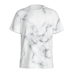White Grey Smoke Marble Print Men's Sports T-Shirt