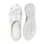 White Grey Smoke Marble Print Mesh Casual Shoes