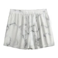 White Grey Smoke Marble Print Mesh Shorts