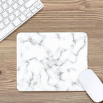 White Grey Smoke Marble Print Mouse Pad