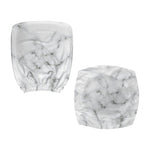 White Grey Smoke Marble Print Office Chair Cover