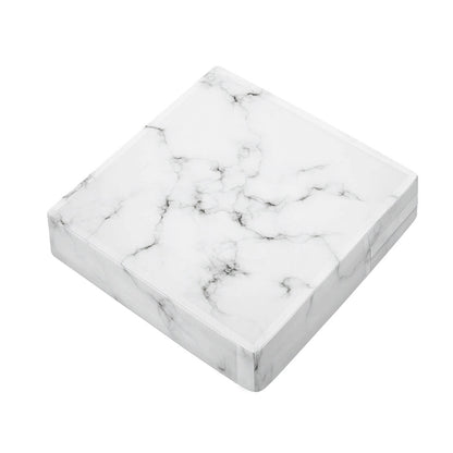 White Grey Smoke Marble Print Outdoor Seat Cushion Cover