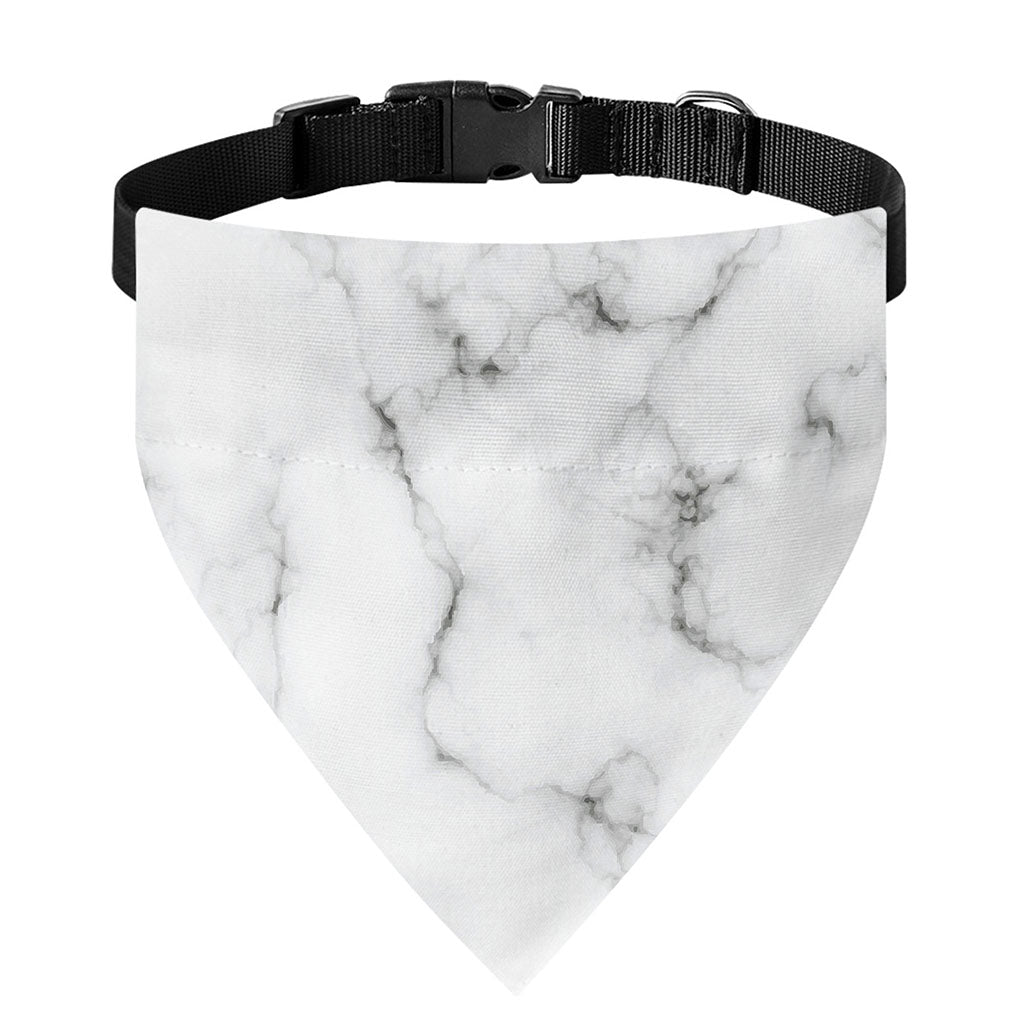 White Grey Smoke Marble Print Over The Collar Dog Bandana
