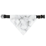 White Grey Smoke Marble Print Over The Collar Dog Bandana