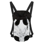 White Grey Smoke Marble Print Pet Carrier Backpack