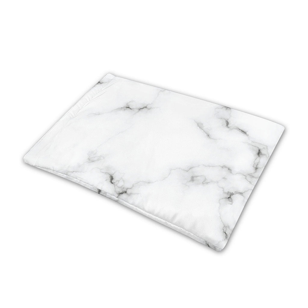 White Grey Smoke Marble Print Pet Cooling Mat Cover