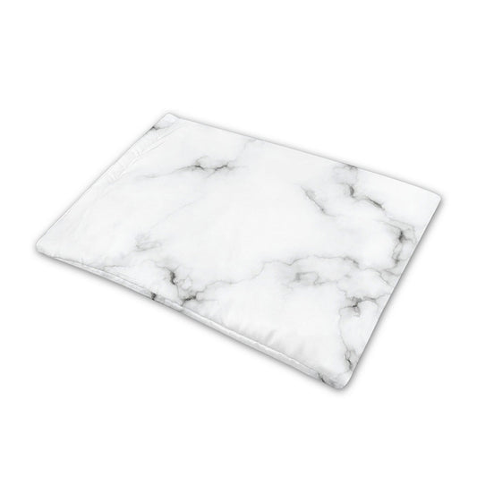 White Grey Smoke Marble Print Pet Cooling Mat Cover