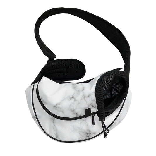 White Grey Smoke Marble Print Pet Sling Carrier