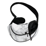 White Grey Smoke Marble Print Pet Sling Carrier