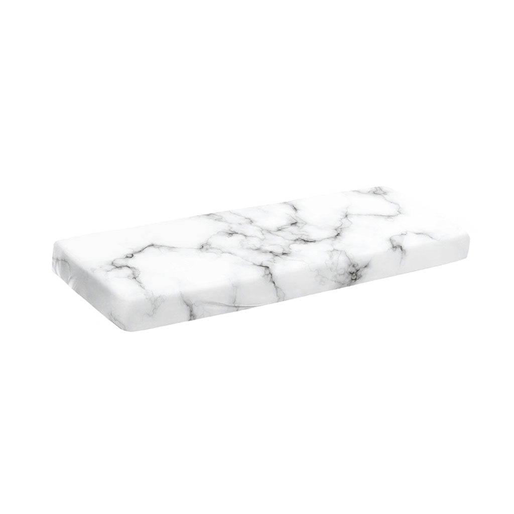 White Grey Smoke Marble Print Piano Keyboard Cover