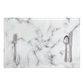 White Grey Smoke Marble Print Placemat